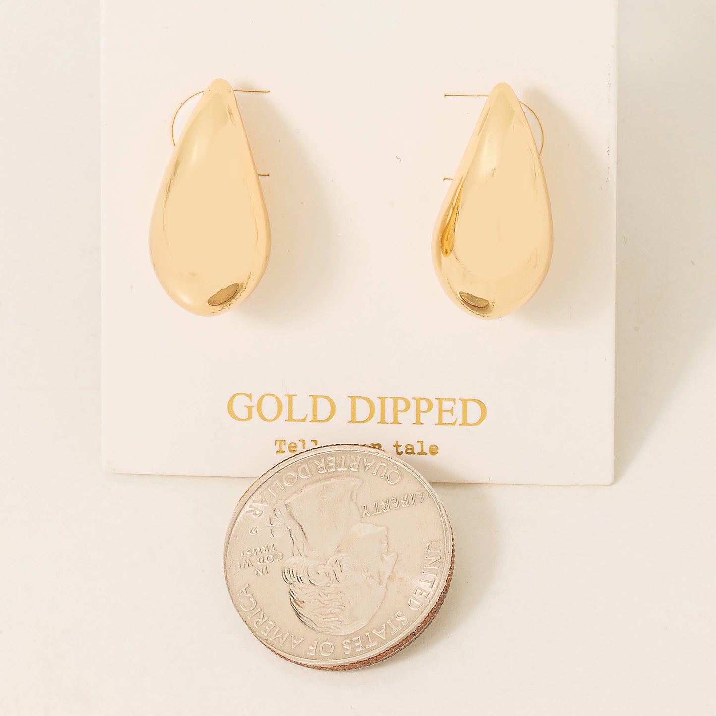 TINA Rounded Tear Drop Earrings GOLD