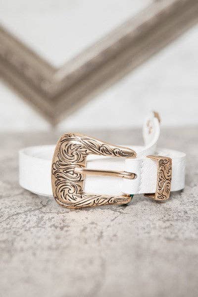 CLASSIC WESTERN DESIGNED BELT WHITE