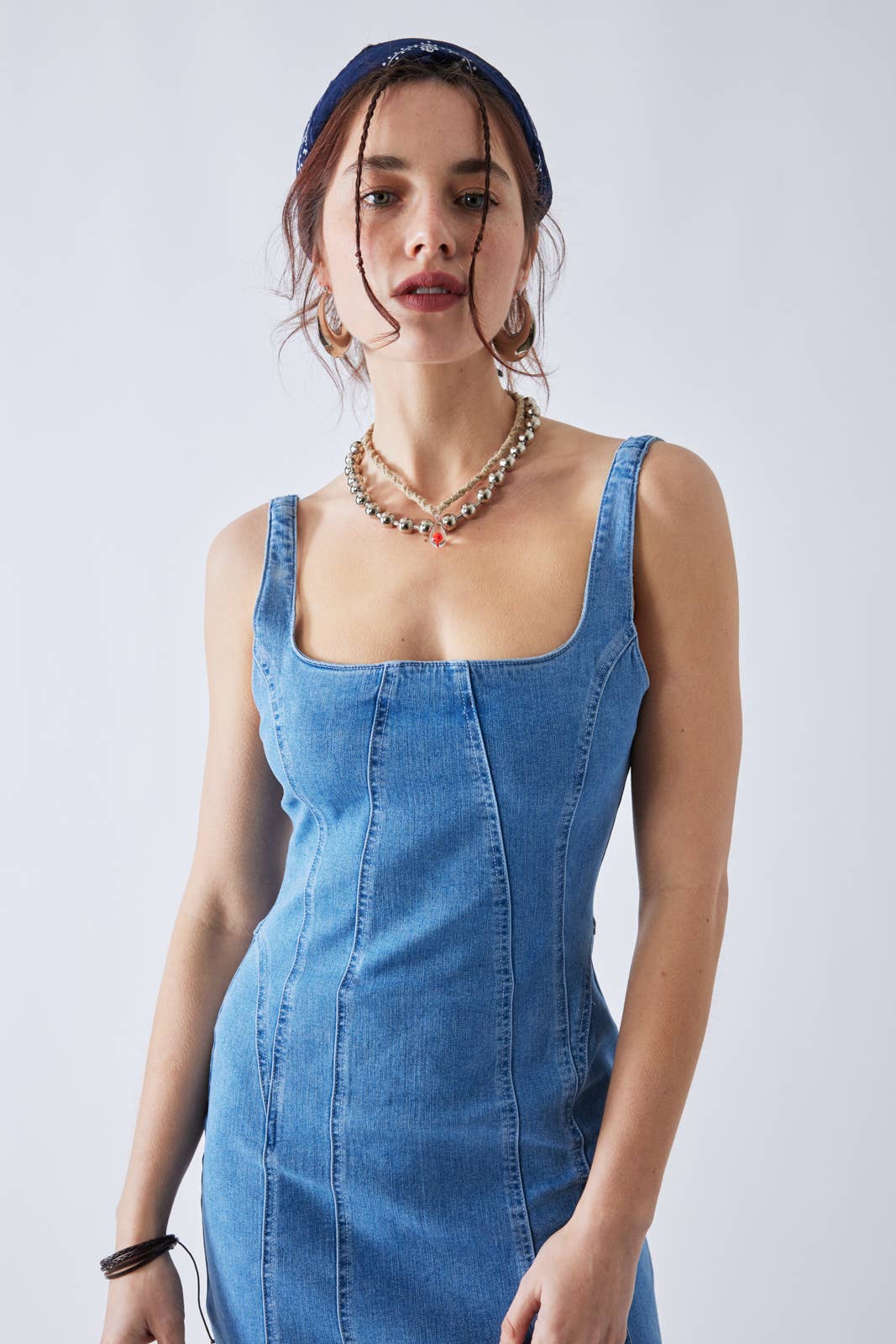 MADISON BUSTIER DENIM DRESS