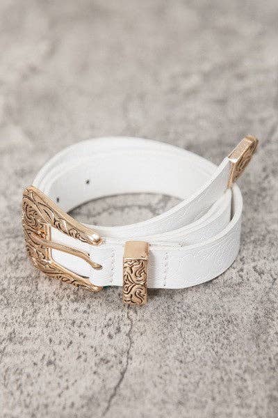 CLASSIC WESTERN DESIGNED BELT WHITE