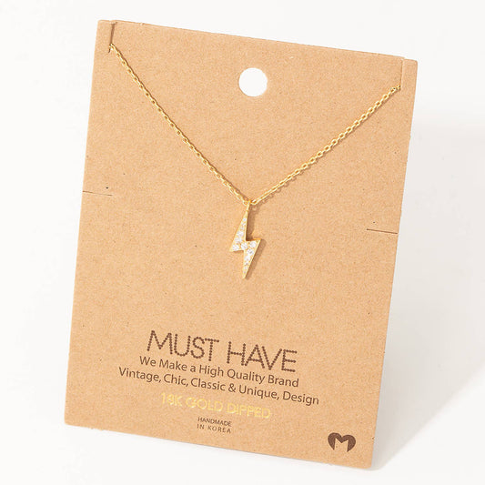 RAQUEL Lightning Bolt Necklace GOLD