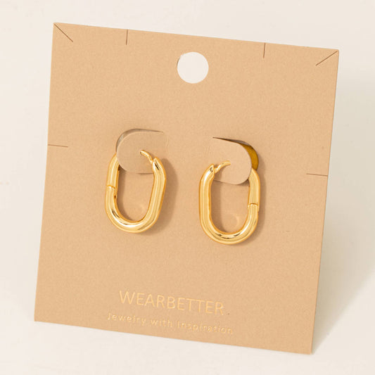 TINDLE Metallic Oval Hoop Earrings GOLD